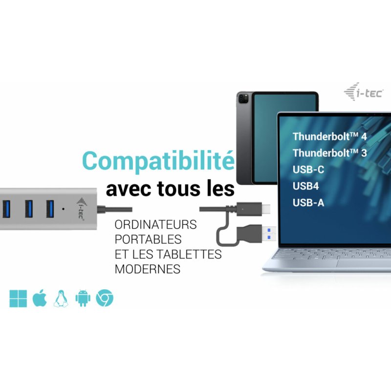 i-tec USB-C/USB-A Charging Metal HUB 7 Port