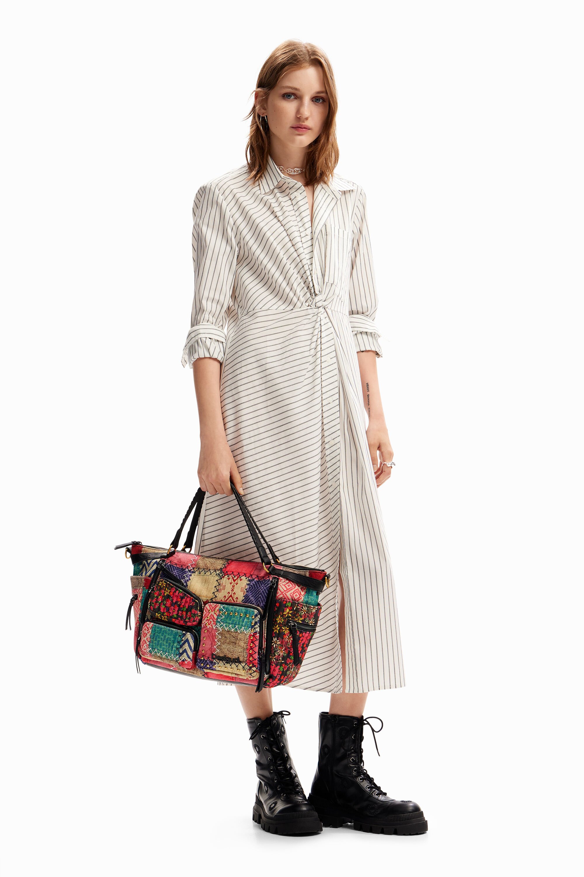 Grand sac toile patchwork