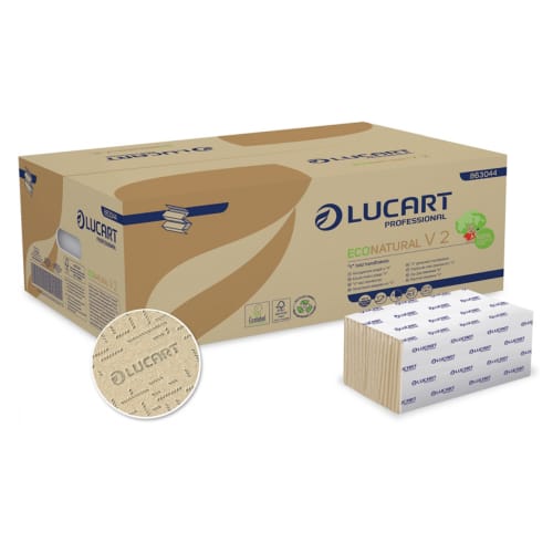 Essuie-mains plié V havane 21 x 21 cm Ecolabel Lucart