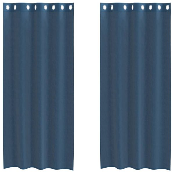 vidaXL Cortinas de Voile com Ilhós 2 Peças Azul Real - 103763321