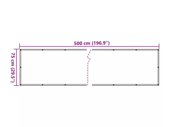 écran d'intimité de balcon anthracite 500x75 cm PVC
