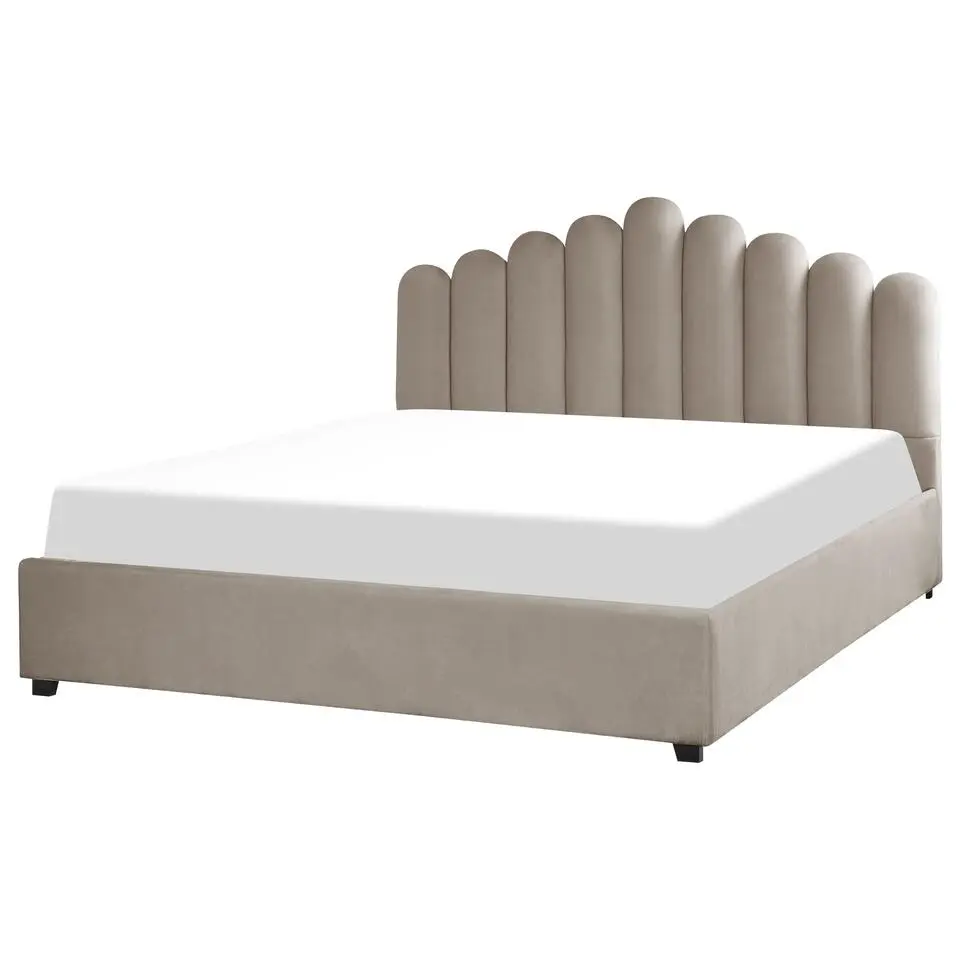 VINCENNES - Tweepersoonsbed - Beige - 180 x 200 cm - Fluweel