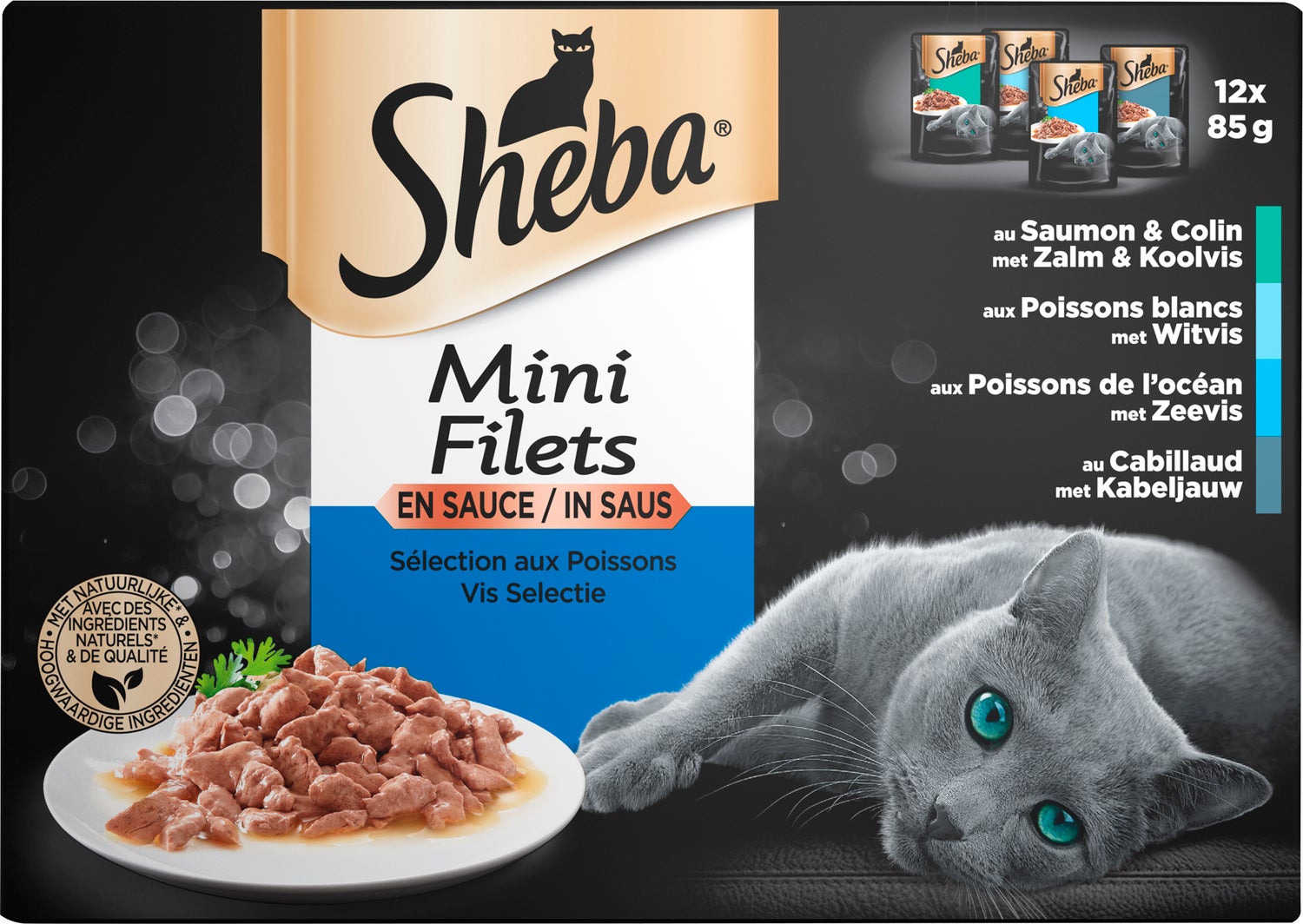 Sheba kattenvoer in saus Mini Filets vis 85 g 12 stuks