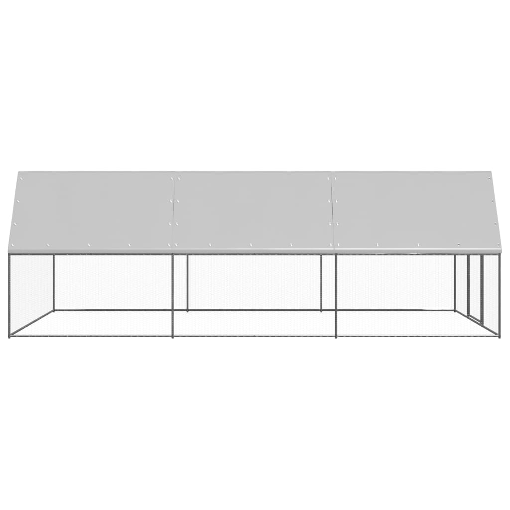 galinheiro de aço galvanizado vidaXL 3x6x2 m