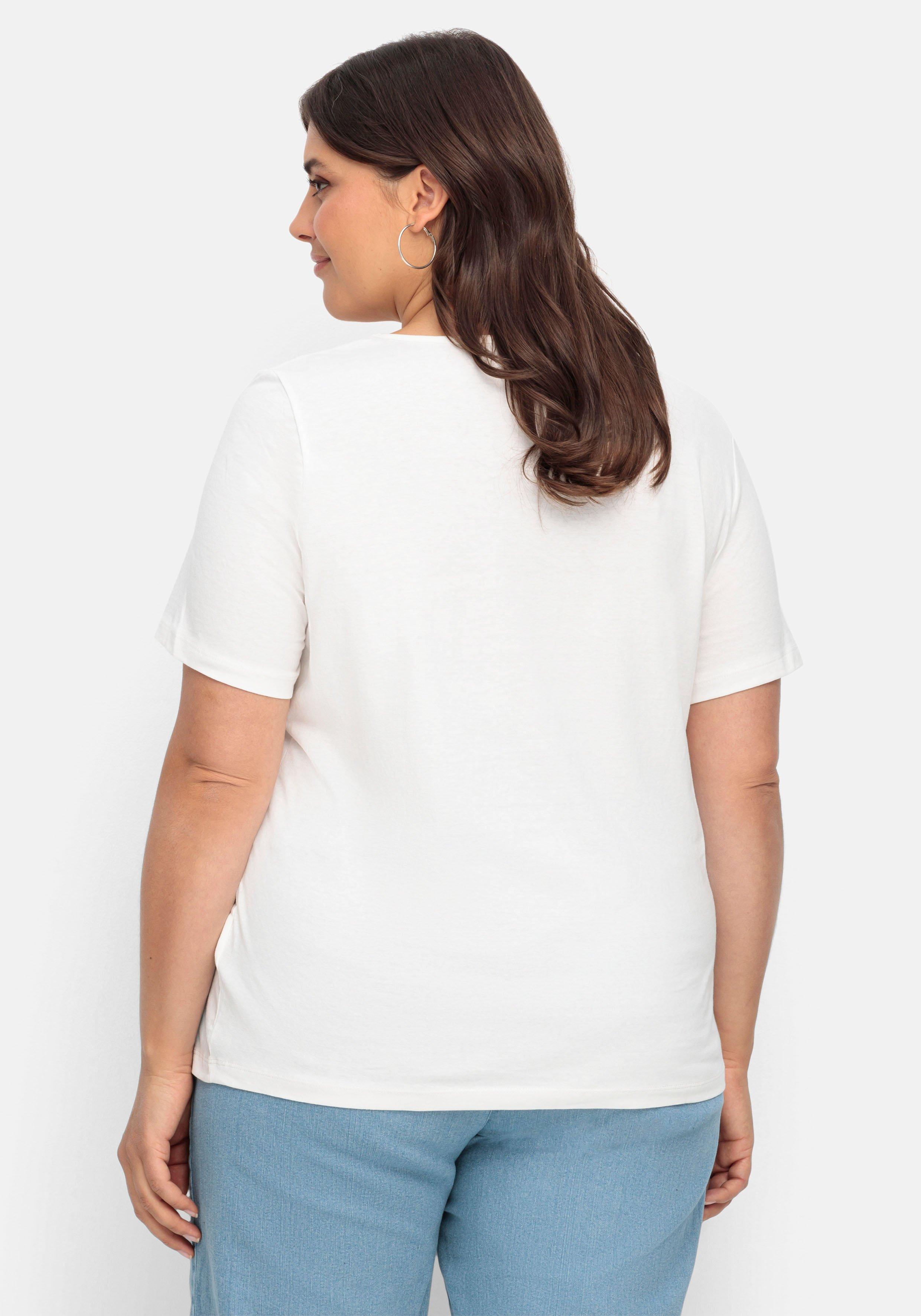 Jerseyshirt mit Frontprint und kurzem Ärmel
