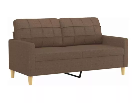 Canapé à 2 places Marron 140 cm Tissu