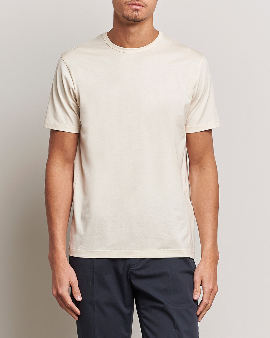 Sunspel Crew Neck Q82 Cotton T-Shirt Undyed