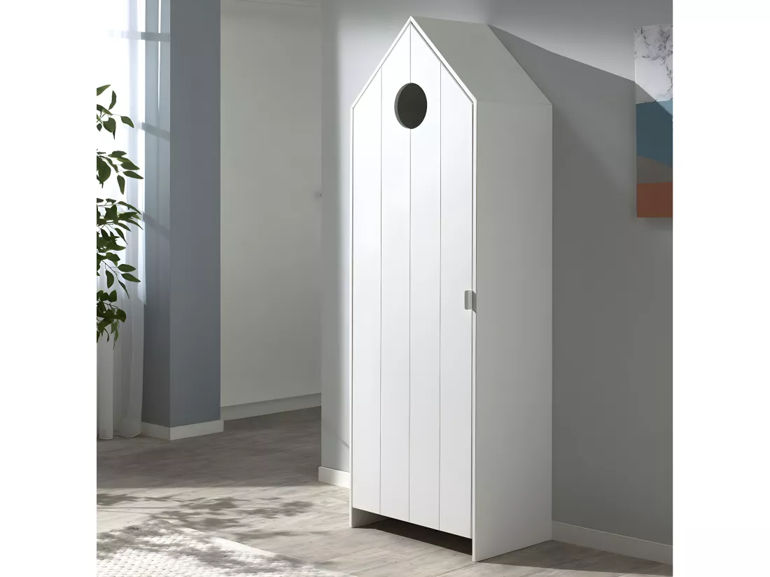 HAVRE - Armoire Cabane de Plage Blanche 1 Porte