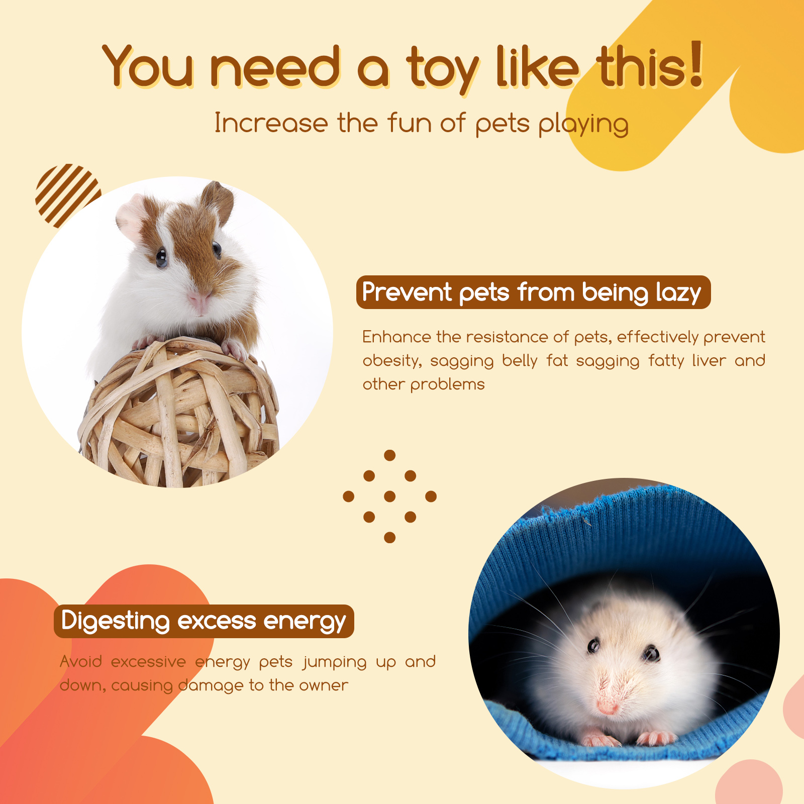 Nobleza - Conjunto de 6 Bolas de Brinquedo para Pequenos Animais, Bolas de Grama para Roer e Brinquedos de Rolar para Melhorar a Saúde Dental de Hamsters