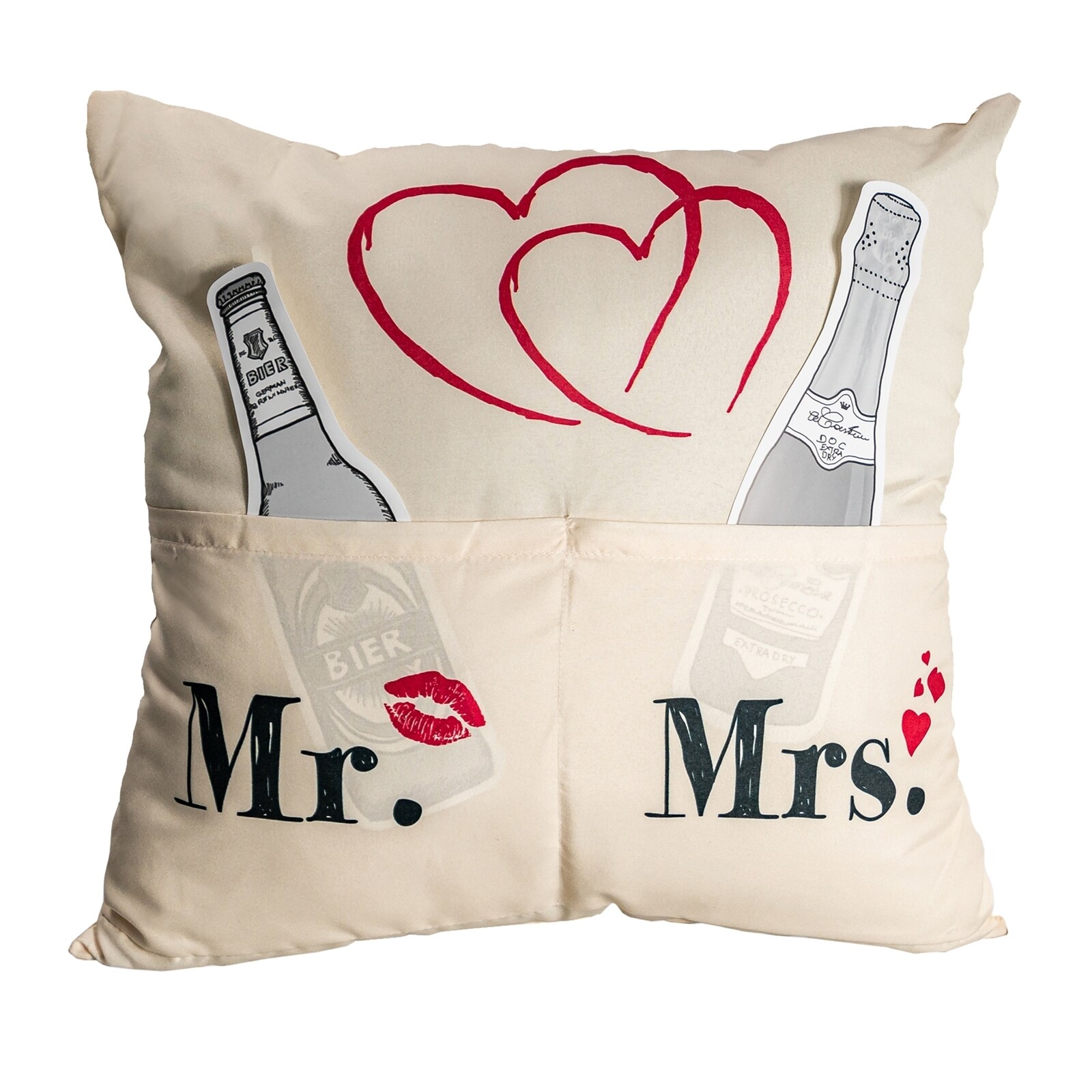 HTI-Living Kissen mit Taschen Mr. Mrs.