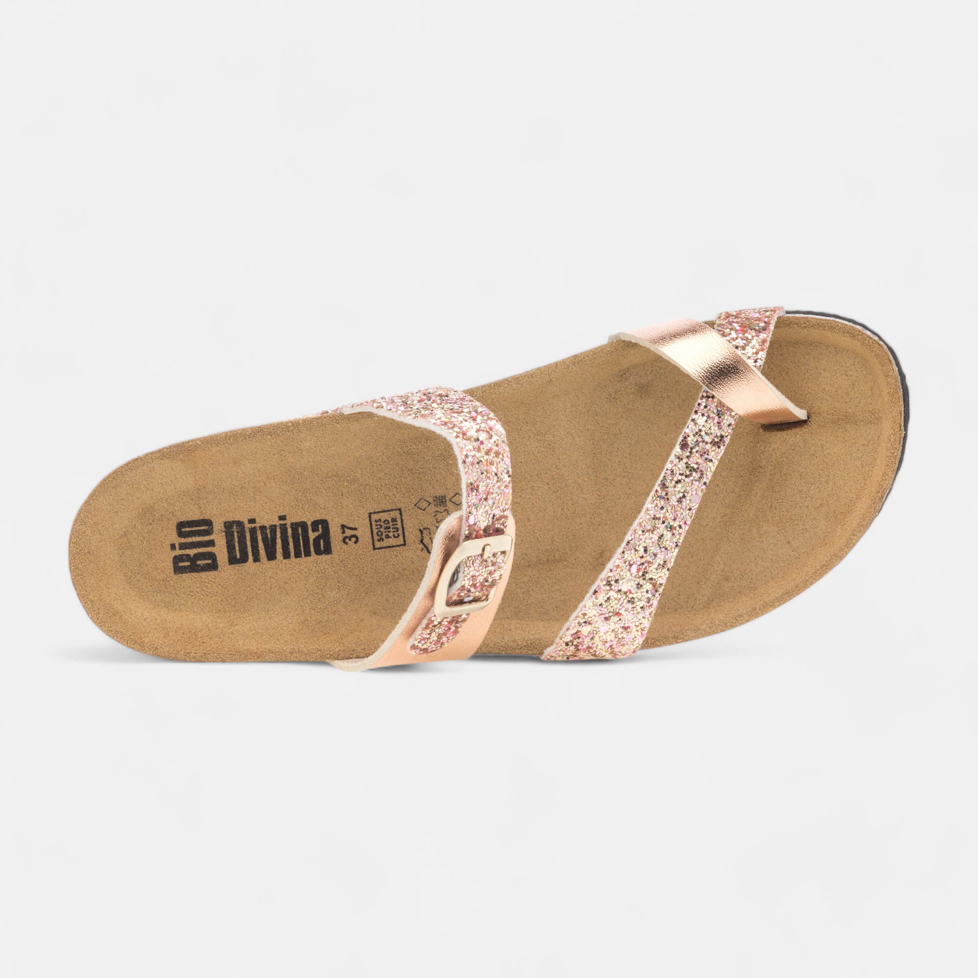 Mules semelle liège Femme rose