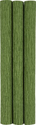 Crepepapir - 25X60 CM - Stræk/Crepe 180% - 105 G - Løvgrøn - 3 Ark