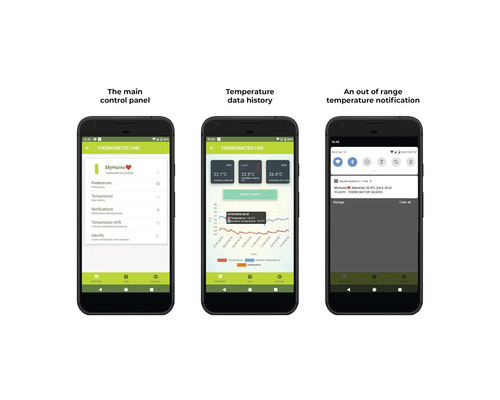 AQUAEL Thermometer Link, met app-bediening, kan gegevens registreren, werkt met wifi voor zoet- en zoutwaterterrariums, zwart, ca. 12 x 5 x 2,5 cm