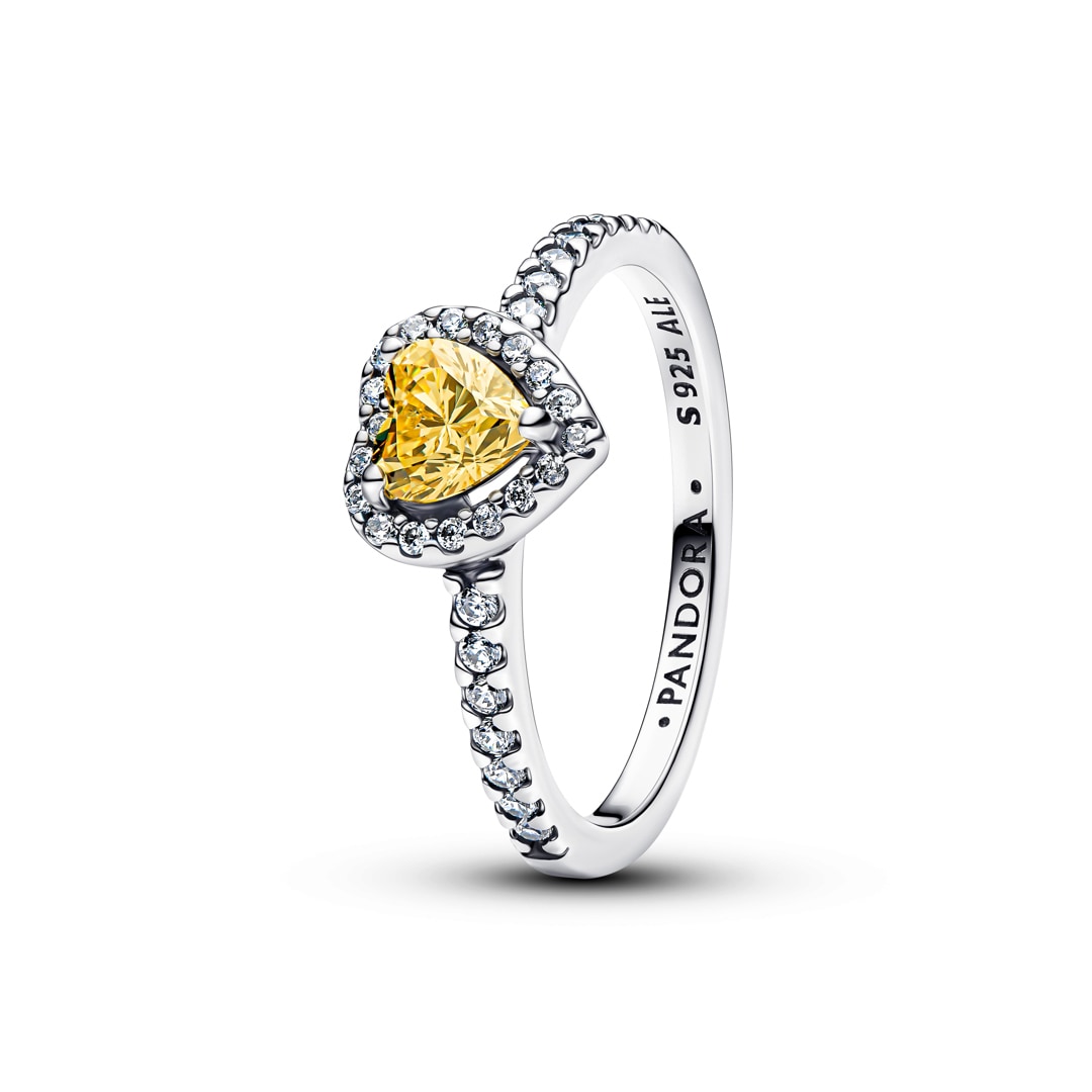 Pandora Timeless Funkelndes Erhabenes Herz Ring Gelb 925 Silber
