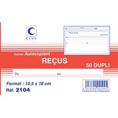 Manifold Elve Autocopiant 18 x 10,5 cm - 50 pages - 2 exemplaires