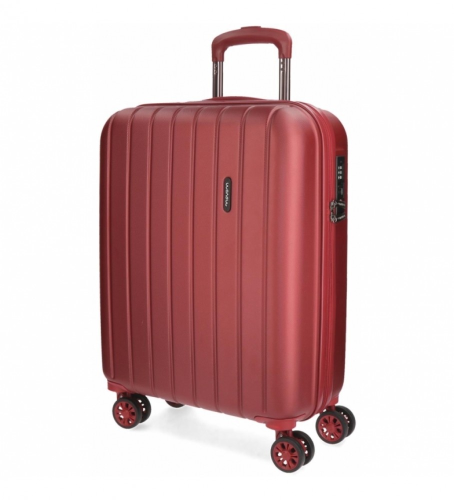 Mala de cabine rígida extensível Movom Movom Wood Red - 55x38,8x20cm -
