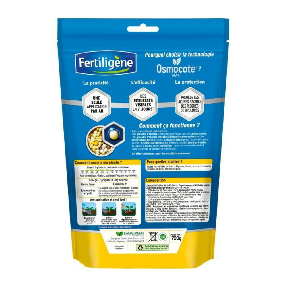 Fertiligene - engrais longue durée osmocote max universel, plantation et rempotage 700g