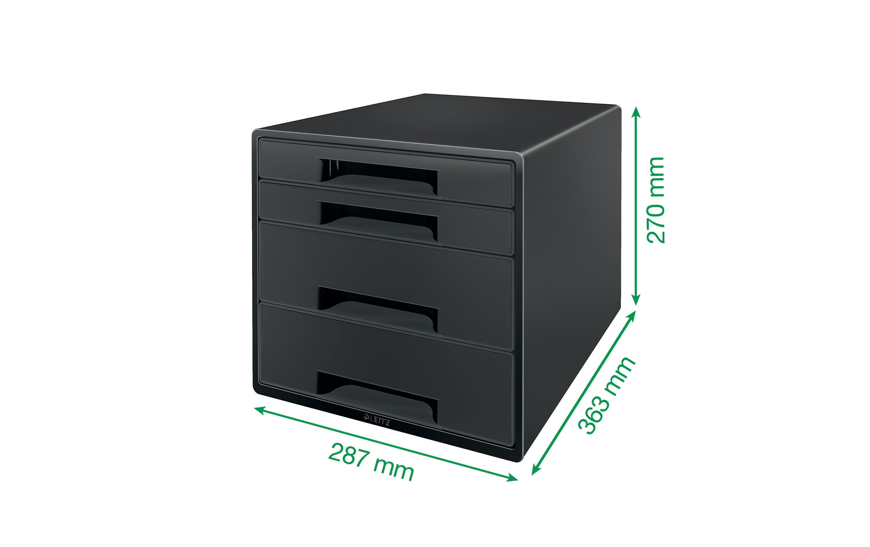 Schubladenbox Recycle 4 Schubladen, SchwarzCube aus recyceltem Kunststoff