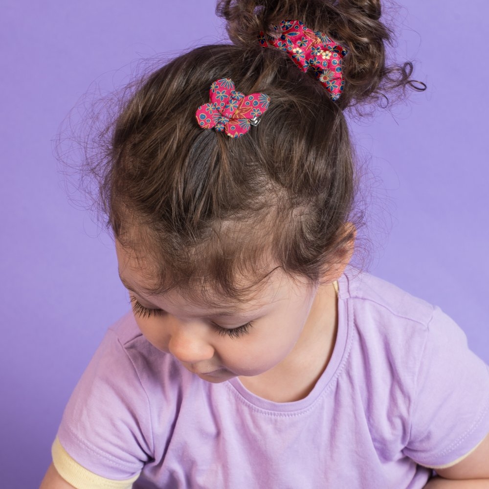 Barrette Petit Papillon Badiane Framboise