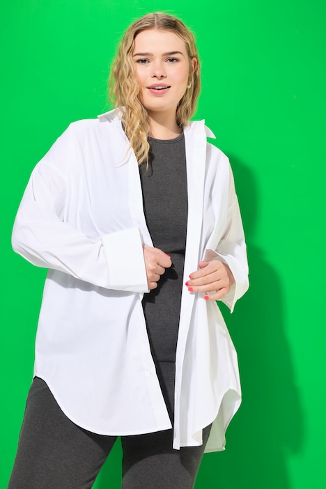 Bluse, oversized, Rücken-Knopfleiste, Langarm