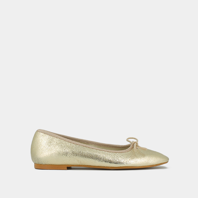 Ballerines  en cuir métallisé platine