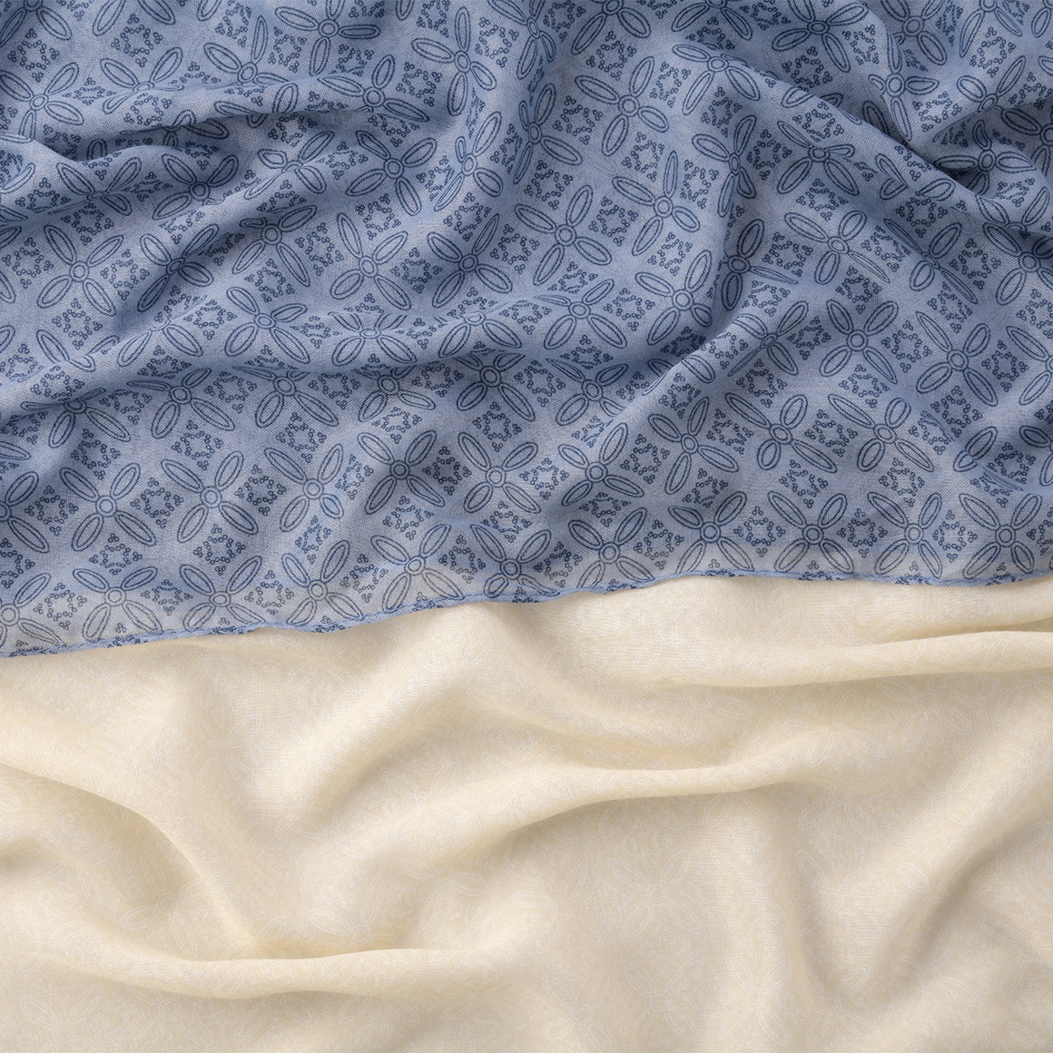 Gina Benotti 2 Damen Rundtücher im Set blau / creme