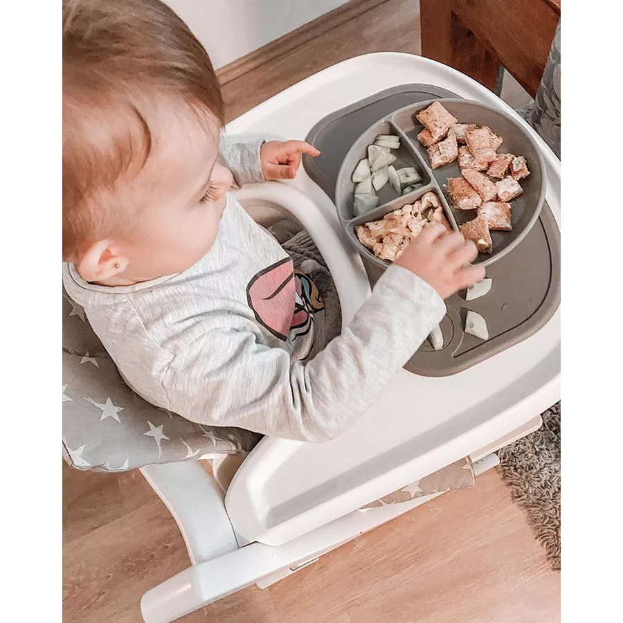 TWISTSHAKE Kinderteller mit einer Unterteilung 6+ Monate pastel grau