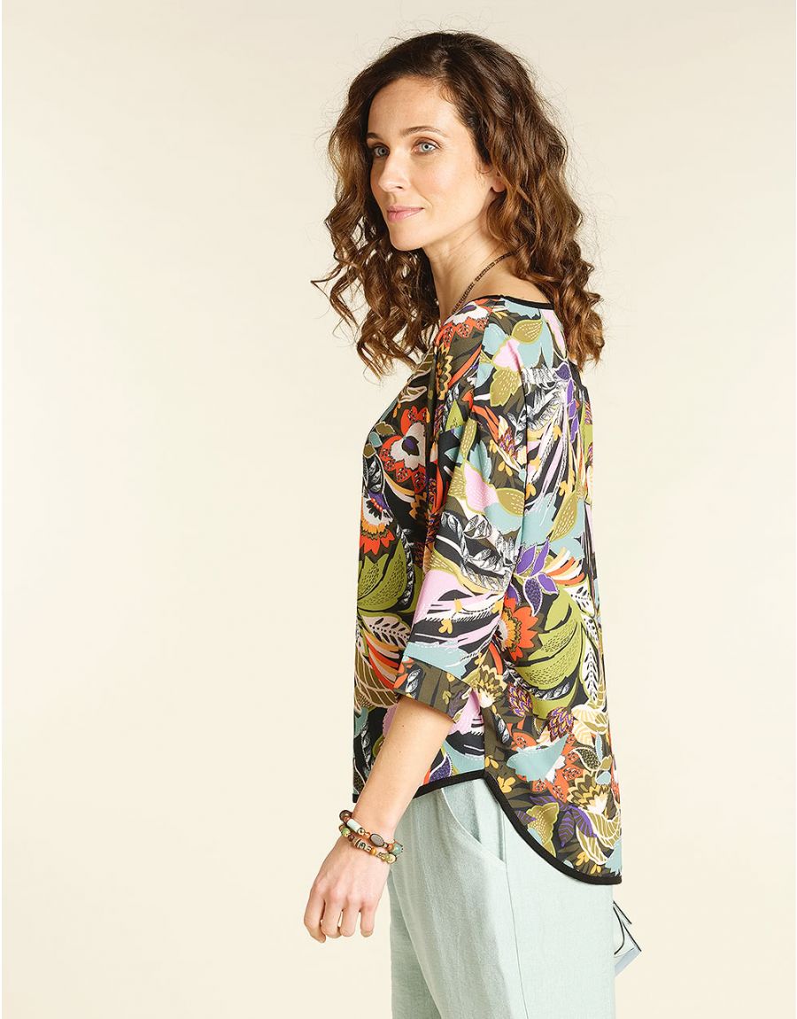 Blouse imprimée verte