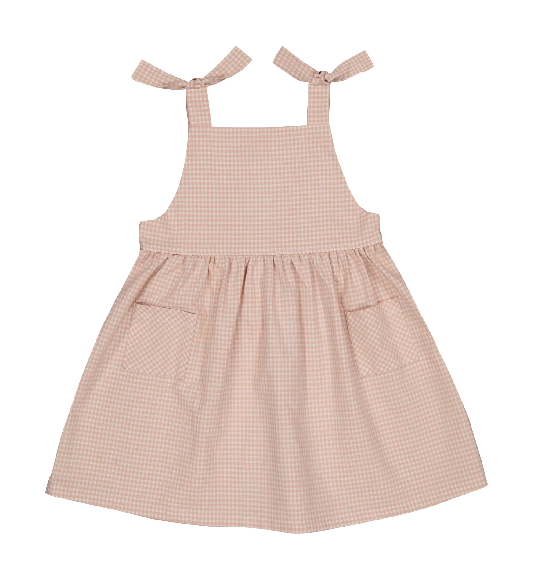 MARCELLE - Robe courte vichy en coton mélangé| Rose