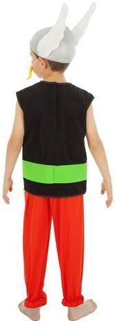 Chaks - Asterix - Carnavalskostuum - Zwart-Rood-Groen-Geel - 9-delig