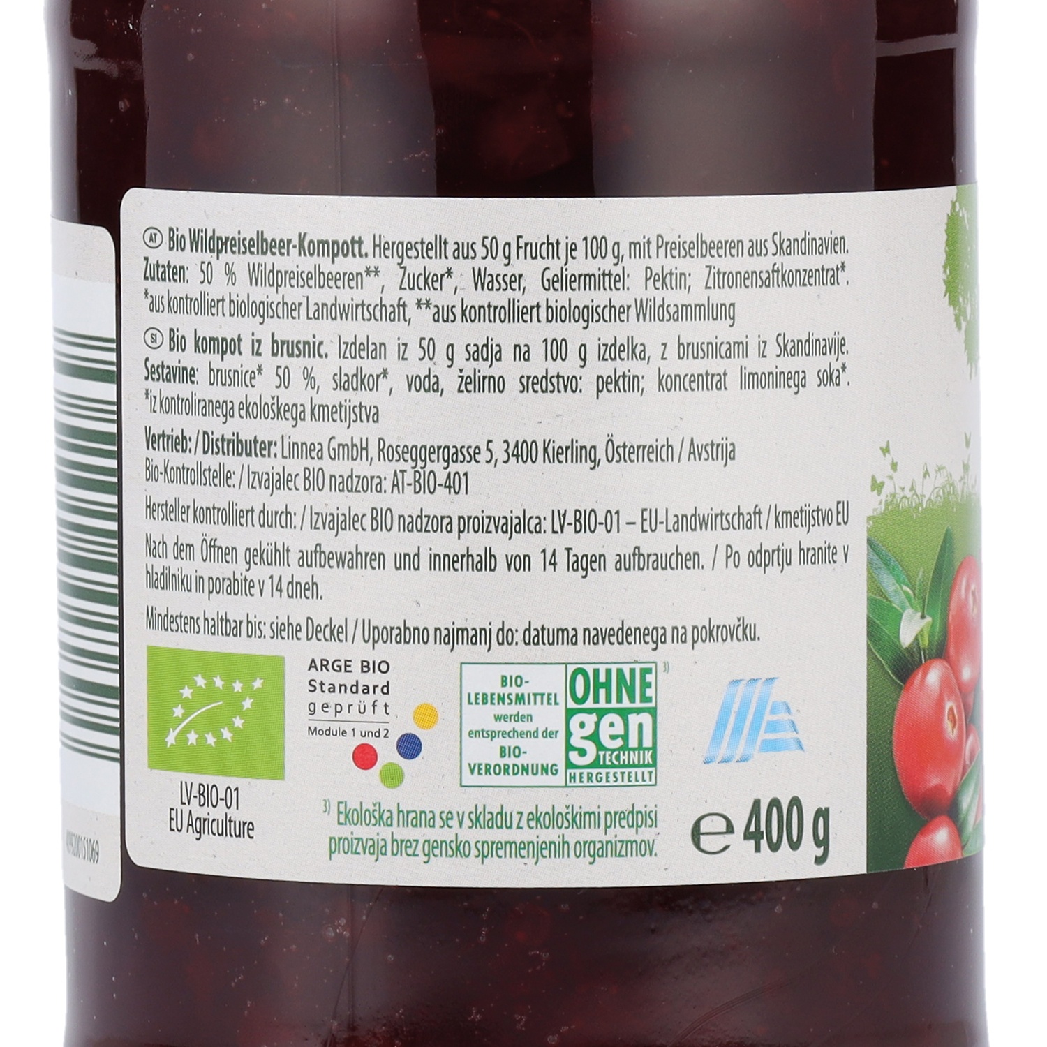 BIO NATURA BIO-Wildpreiselbeeren 400 g