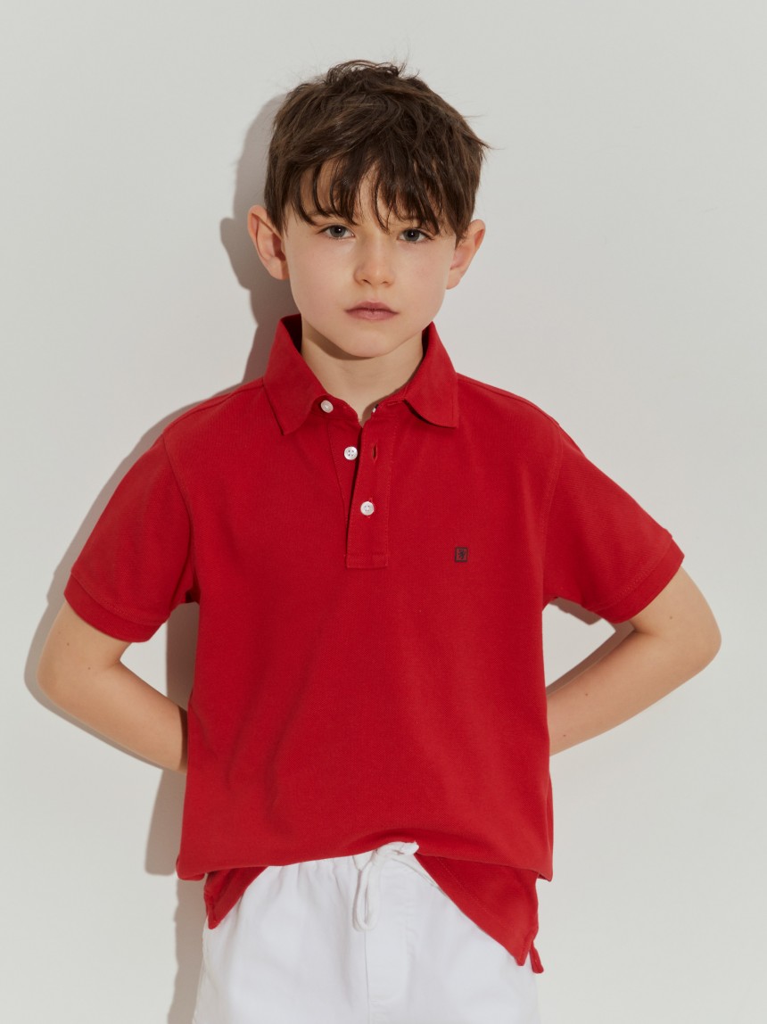 Polo de manga curta 100% algodão