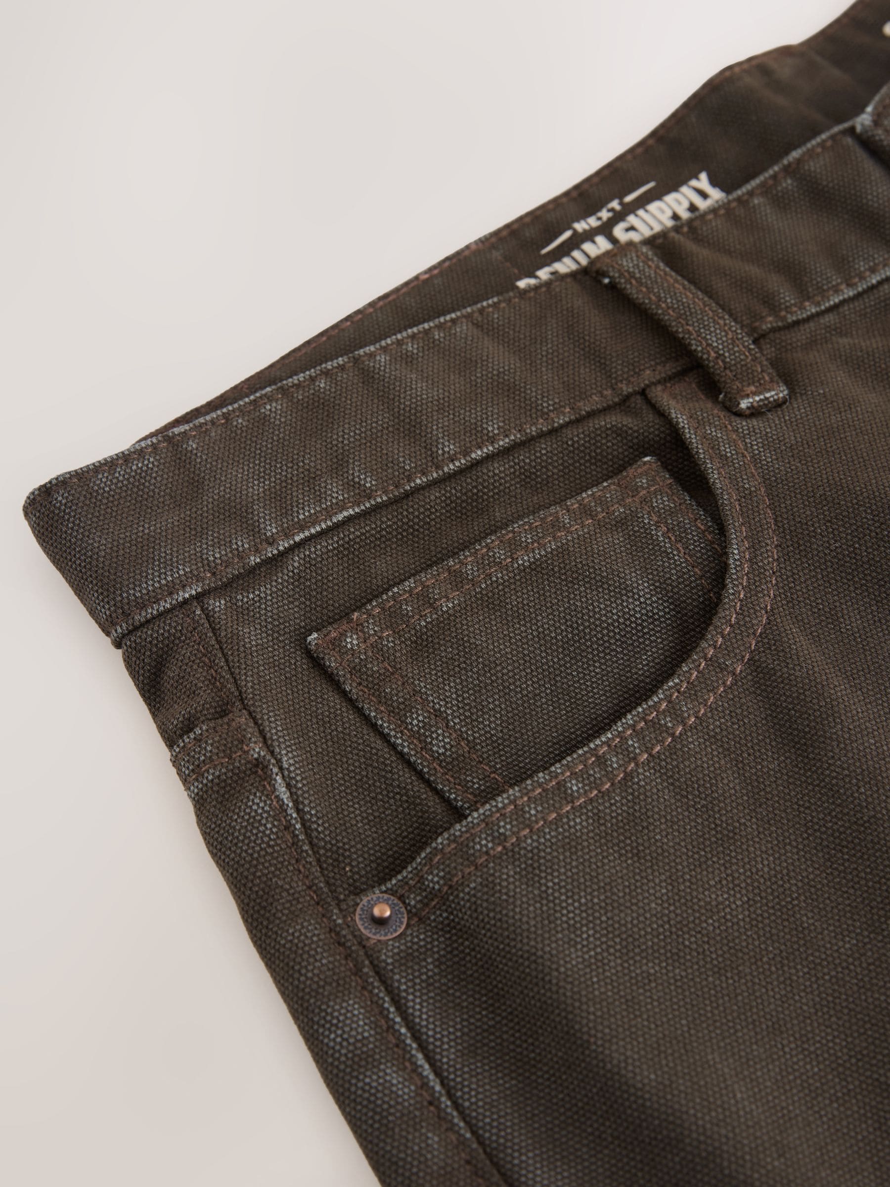 Bruin - Canvas denim jeans