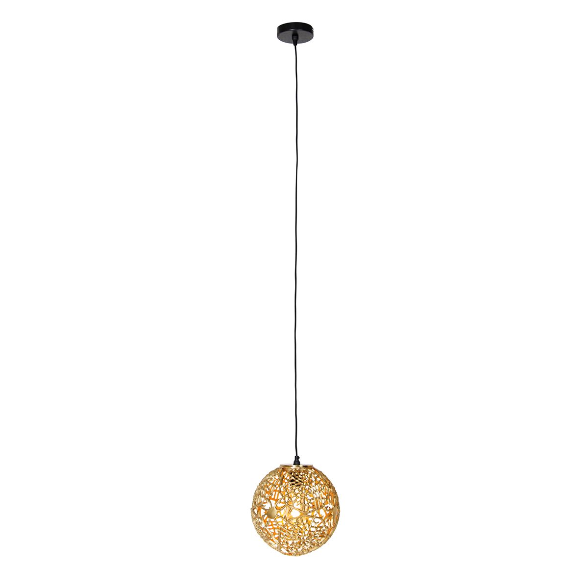 Art deco hanglamp goud met zwart - Maro