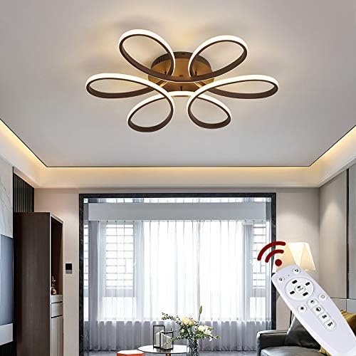 LED Deckenlampe XW809K 54cm mit Fernbedienung Lichtfarbe/Helligkeit einstellbar dimmbar kaffeefarbe lackierte MetallrahmenA+ LED LED Deckenleuchte (XW809K-54cm Kaffee)