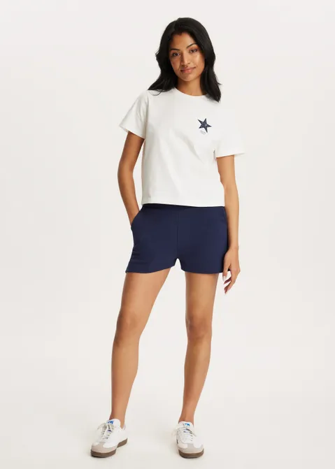 T-shirt met kanten print wit (WIT)