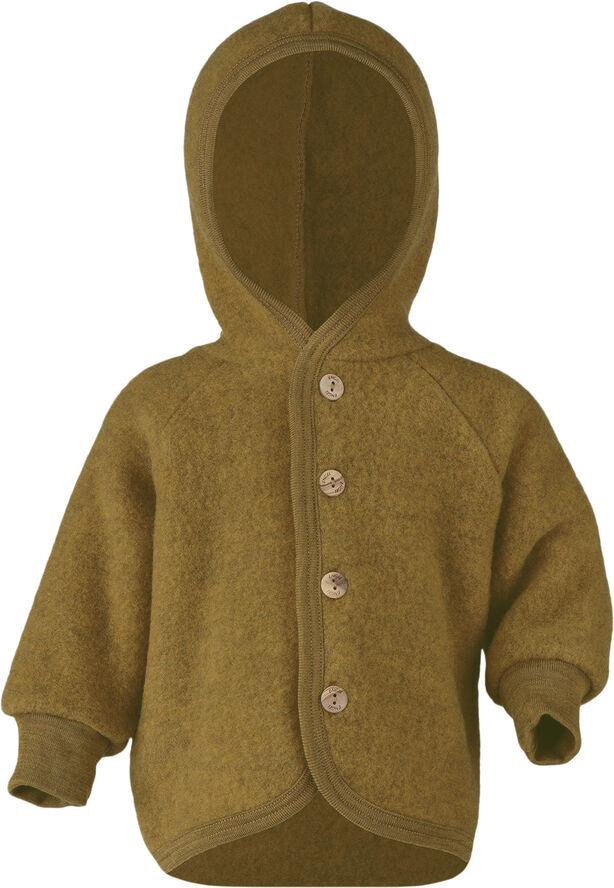 Engel Natur Hooded jacket, with wooden buttons, IVN BEST Safran