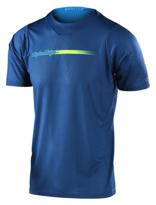 Maillot Manches Courtes Troy Lee Designs Skyline Air Channel Dark Slate Bleu
