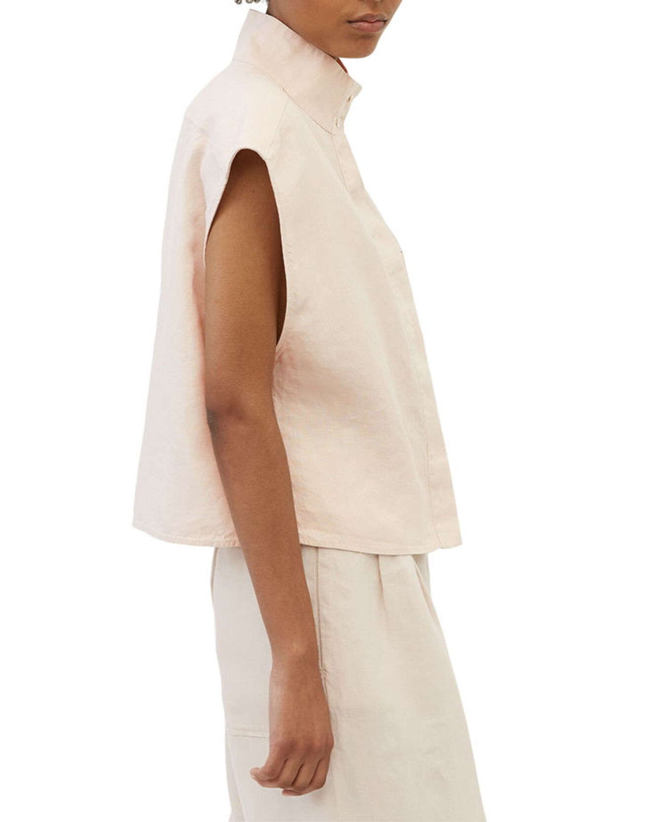 Marc O'Polo Chemise 100% Lin sans manches Poche Kl beige