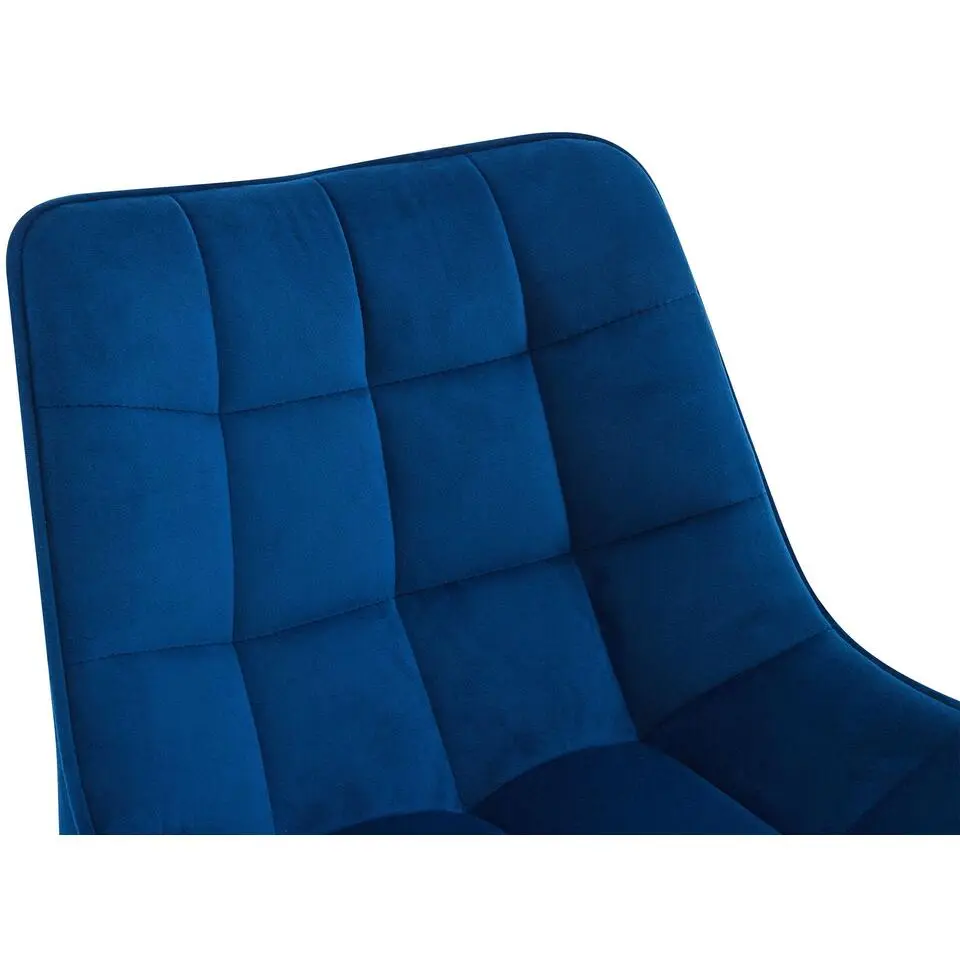 CLP Set van 2 Barkruk Dartford mat zwart Frame - Fluweel - blauw