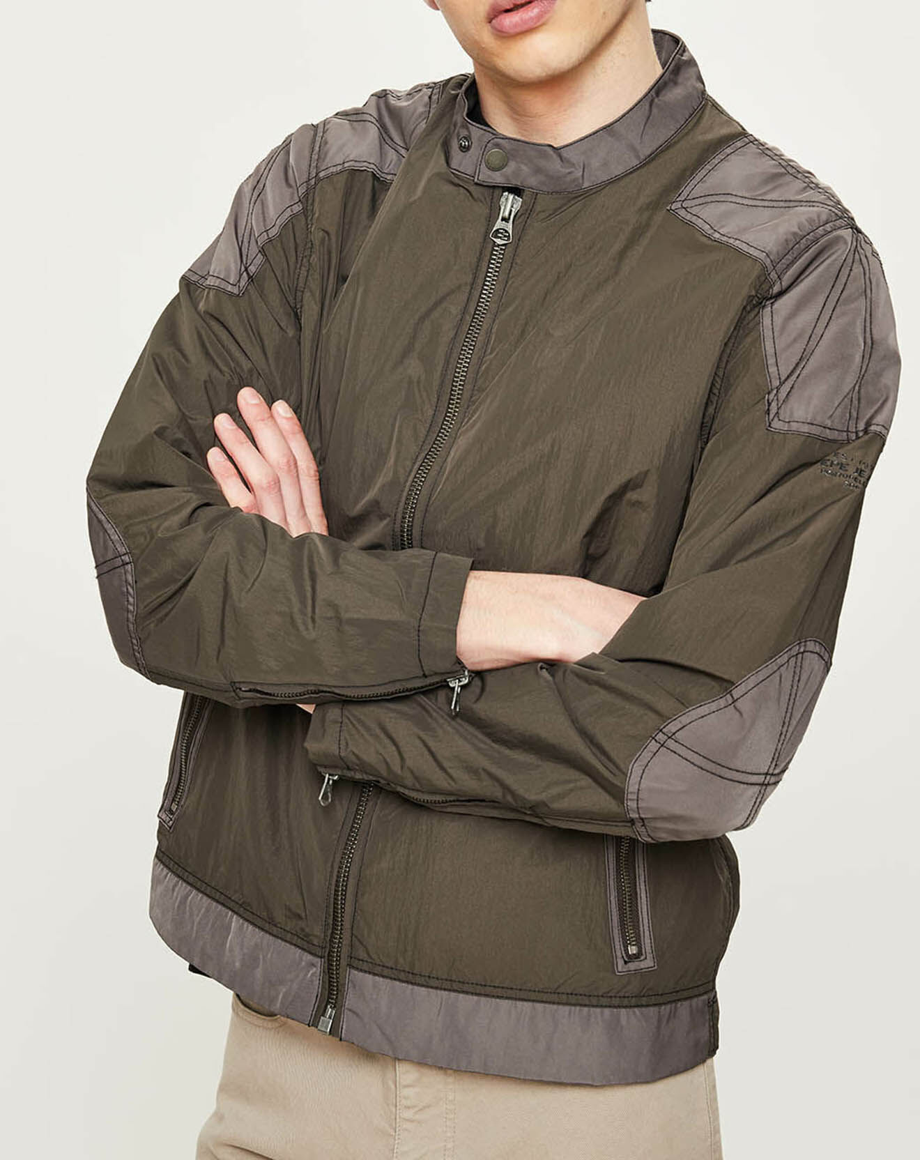 Pepe Jeans Blouson Motard Nylon marron/gris