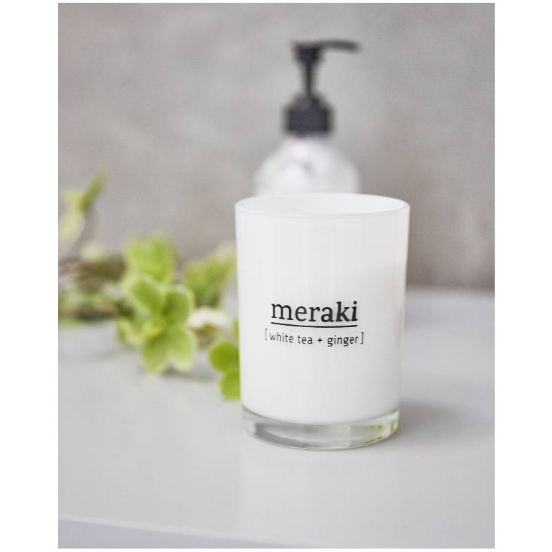 Meraki Scented Candle 8 x 10,5 cm - White Tea & Ginger