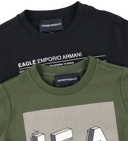 Emporio Armani T-shirts - 2-pak - Sort/Army Grøn