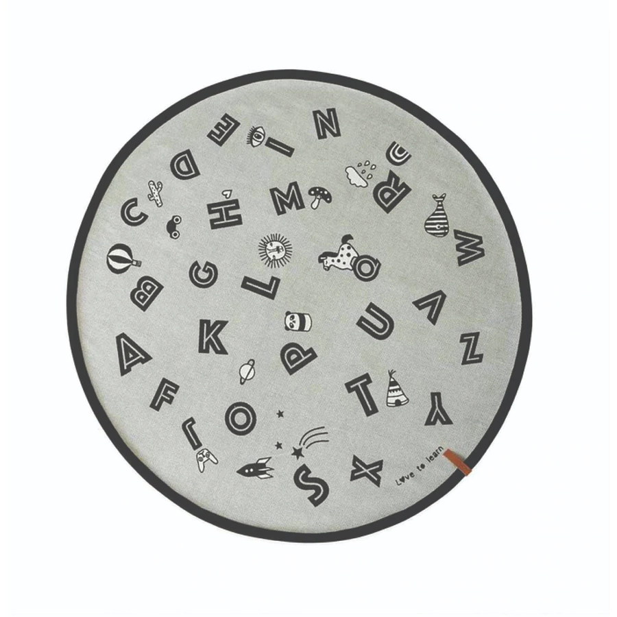OYOY Vorleger The Alphabet Rug hellgrau