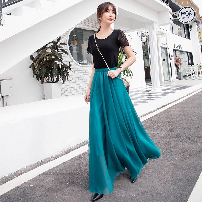 Lewwe - Maxi A-lijn chiffon rok