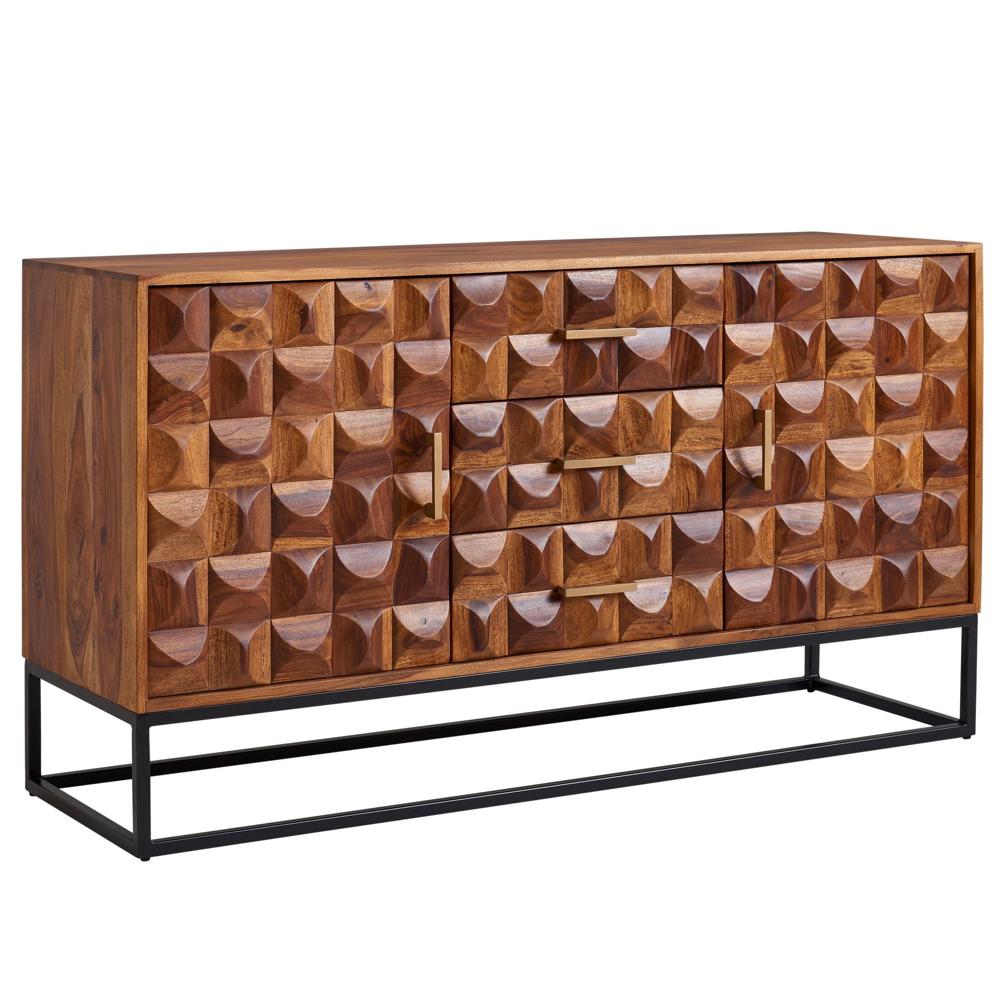 Sideboard FineBuy Kommode 145x81x45 cm Holz Massiv Anrichte Modern Standschrank