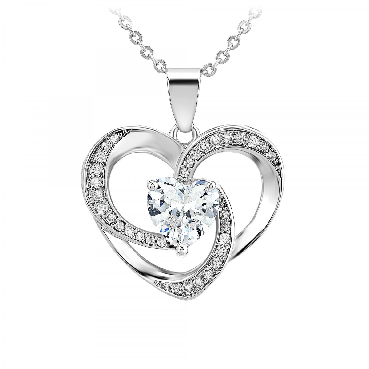 Collier coeur SC Crystal orné de Zirconium