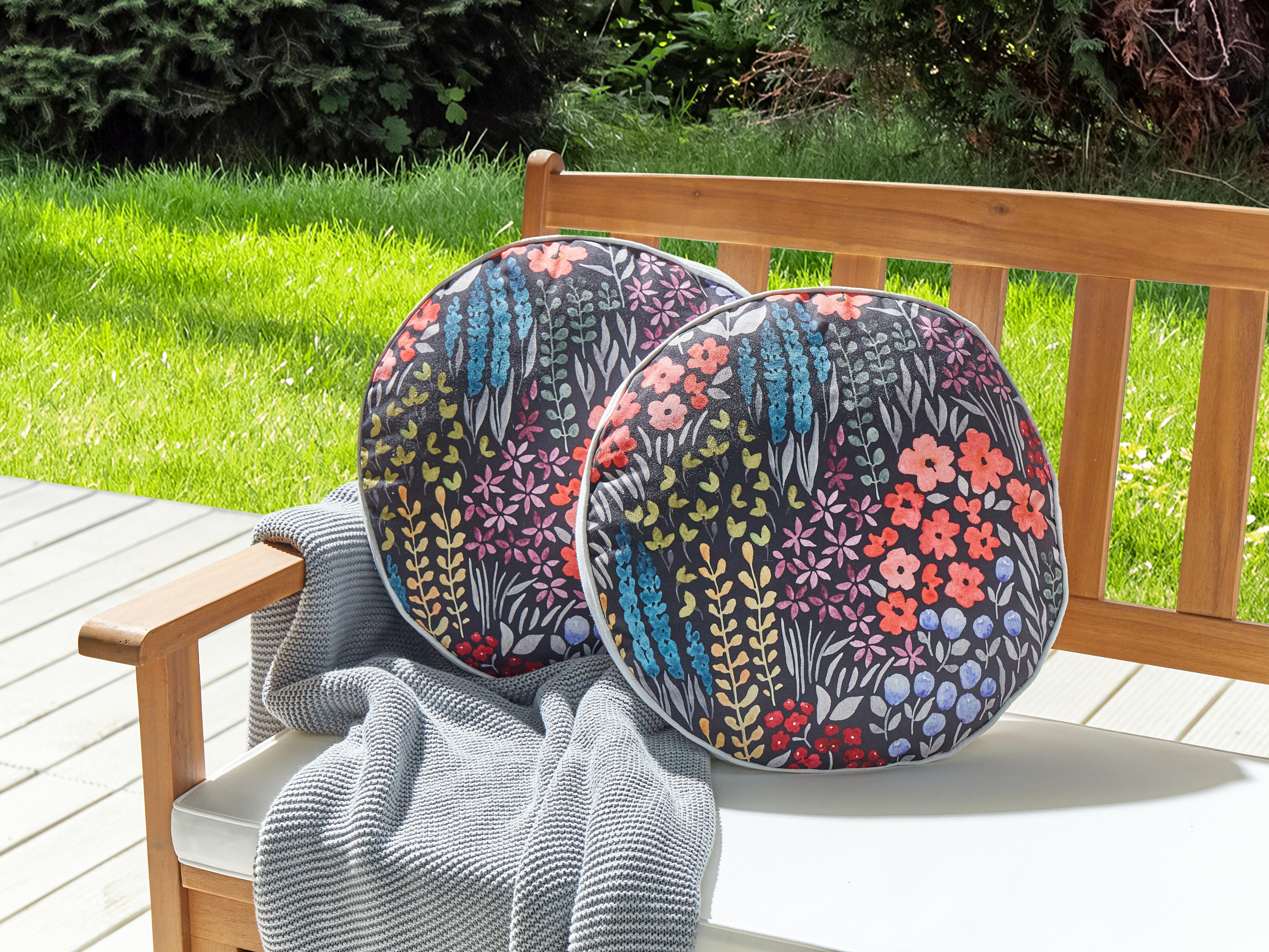 Set van 2 tuinkussens CASTELARO bloempatroon 40 x 40 cm Meerkleurig