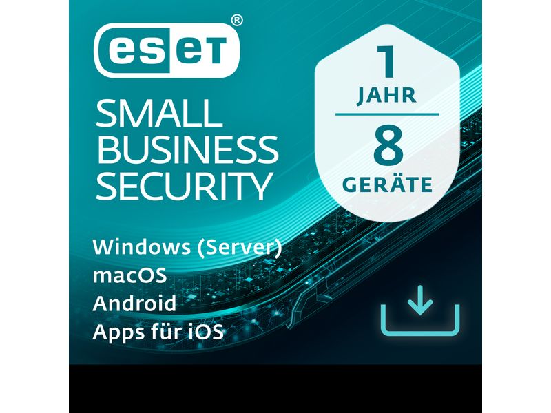 ESET Small Business Security Vollversion, 8 User, 1 Jahr, M Zuverlässiger Schutz für Selbstständige und kleine Unternehmen