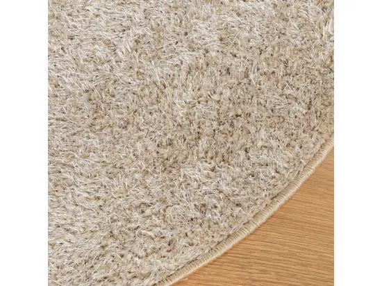 Tapis à poils longs aspect brillant beige ø 200 cm